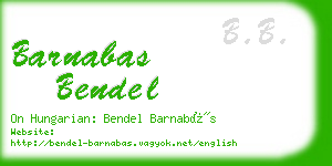 barnabas bendel business card